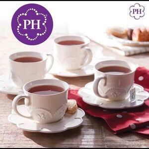 Princess House Elegant White Teacup and Saucer Set